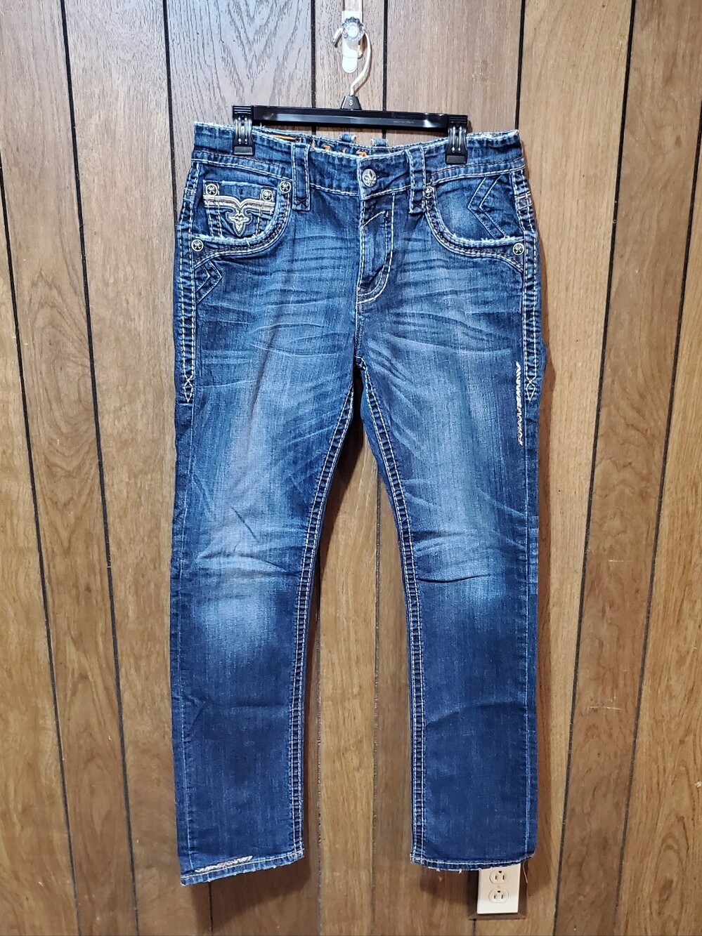 Rock Revival Vintage  Charlot  Straight USA Denim Jeans Size 33
